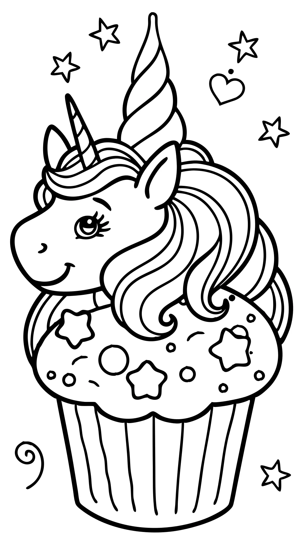 unicorn cupcake coloring pages